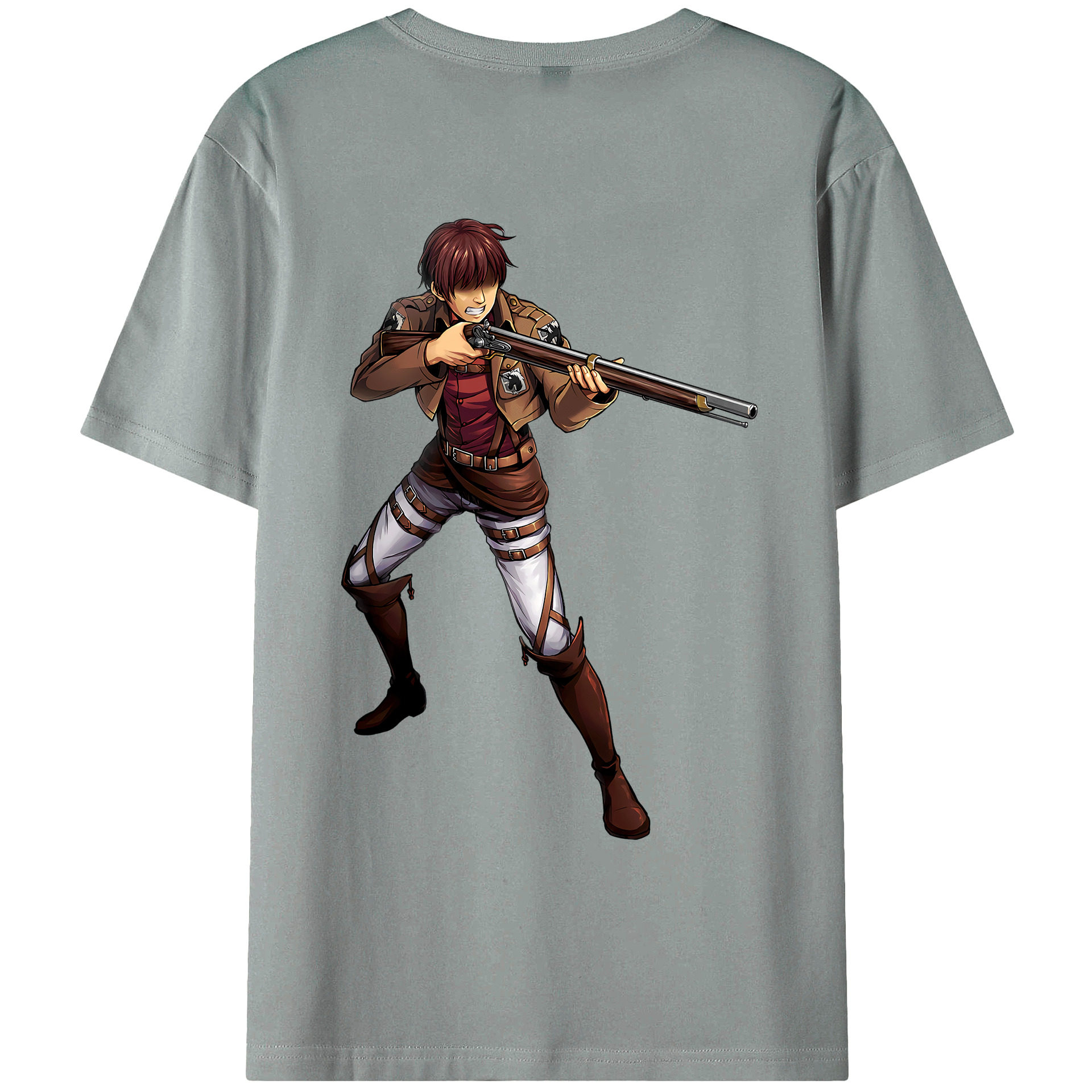 （画像用） 進撃の巨人 Attack on Titan 綿100％ メンズ半袖Tシャツ（バックプリント） 通気性